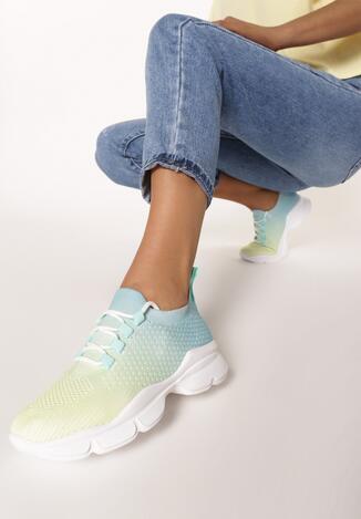 Miętowe Sneakersy Lampetia