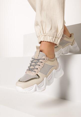 Beżowe Sneakersy Deximenis