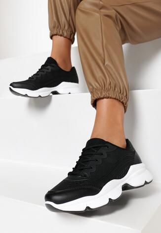 Czarne Sneakersy Menodiace