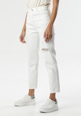 Białe Jeansy Mom Fit Caprio