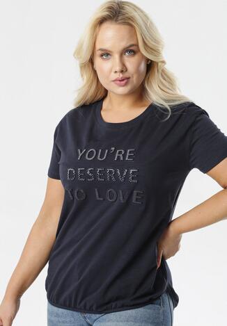 Granatowy T-shirt Saphalirea
