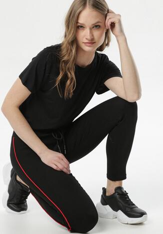 Czarno-Czerwone Legginsy Larigenia