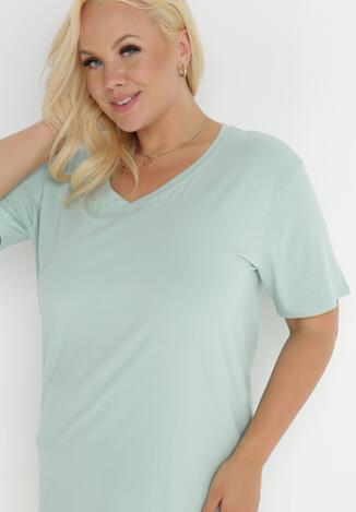 Miętowy T-shirt Genilin