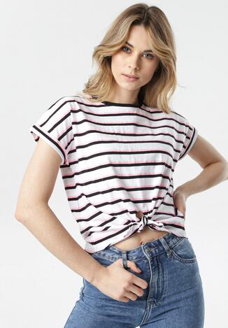 Biało-Różowy T-shirt Tanianea