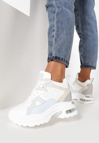 Białe Pastelowe Sneakersy Thefer