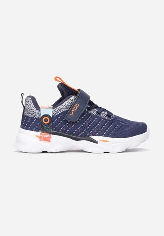 Granatowo-Pomarańczowe Buty Sportowe Adrithea