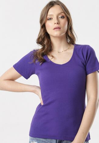 Fioletowy T-shirt Blomsea