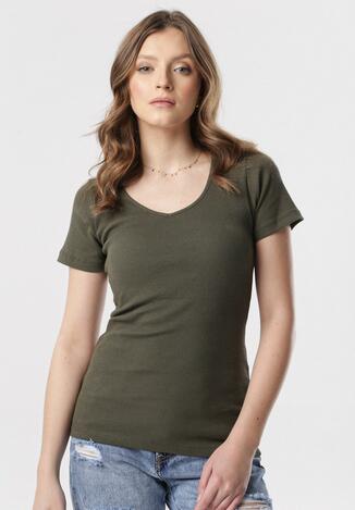 Ciemnozielony T-shirt Blomsea
