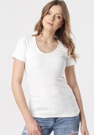 Kremowy T-shirt Blomsea