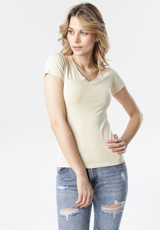 Jasnobeżowy T-shirt Aegameda