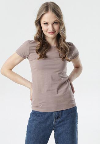 Ciemnobeżowy T-shirt Echolaira