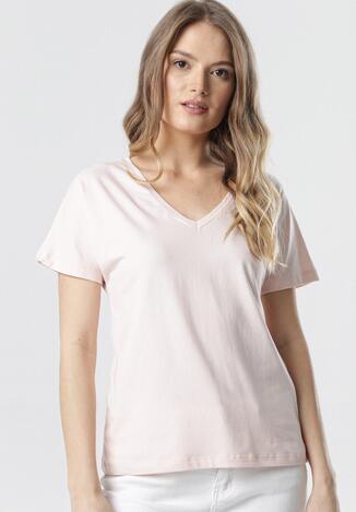Jasnoróżowy T-shirt Wrafdiff