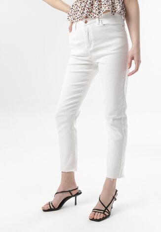Białe Jeansy Mom Fit Aurafer