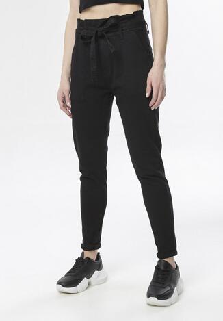 Czarne Jeansy Paper Bag Delana