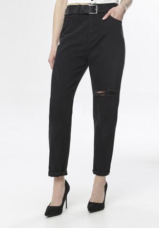 Czarne Jeansy Mom Fit Caprio