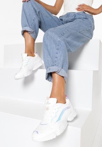 Biało-Srebrne Sneakersy Kelatheis