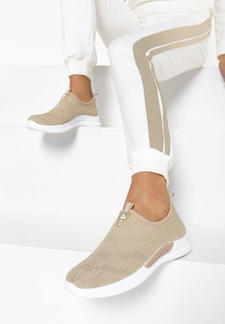 Beżowe Buty Sportowe Asiphia