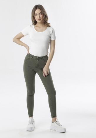 Ciemnozielone Jeansy Slim Fit Sheileh