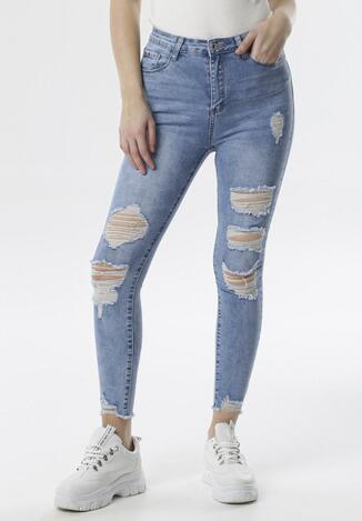Niebieskie Jeansy High Waist Eirewen