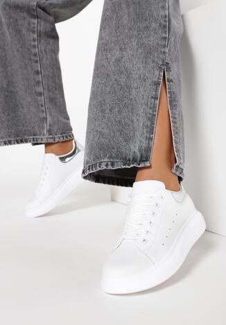 Biało-Srebrne Sneakersy Neda