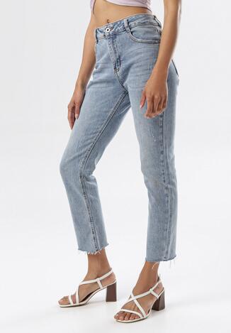 Niebieskie Jeansy Straight Leg Salolis