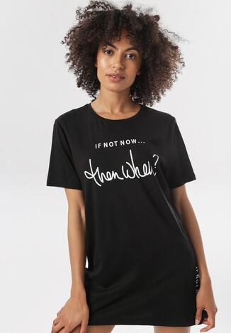 Czarny T-shirt Leunaera