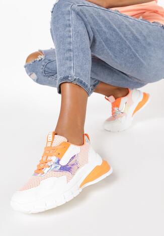 Biało-Pomarańczowe Sneakersy Bollinea