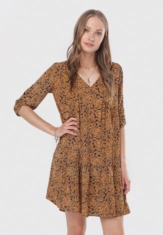 Czarno-Żółta Sukienka Loraemora