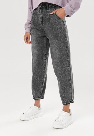 Ciemnoszare Jeansy Mom Fit Meloguna