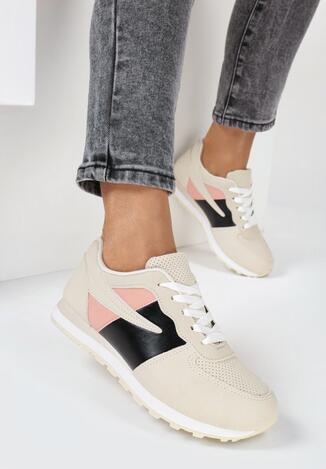 Beżowe Buty Sportowe Loraethia
