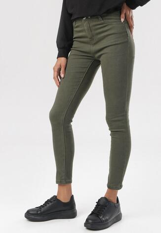 Ciemnozielone Spodnie Skinny Hireia