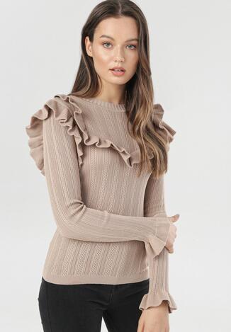 Beżowy Sweter Himenohre