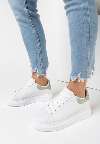 Biało-Miętowe Sneakersy Rhelienne