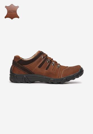 Brązowe Skórzane Buty Trekkingowe Boamiel
