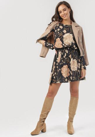 Czarno-Beżowa Sukienka Cheena