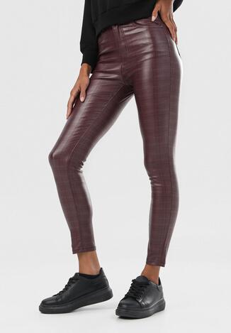 Bordowe Spodnie Skinny Lauden