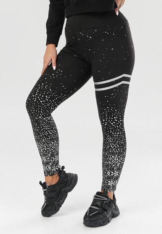Czarno-Srebrne Legginsy Ohirrahne