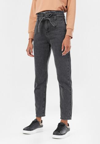 Ciemnoszare Jeansy Mom Fit Imizael