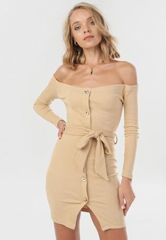 Jasnobeżowa Sukienka Daemtila