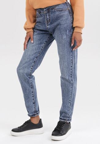 Niebieskie Jeansy Mom Fit Marylodia