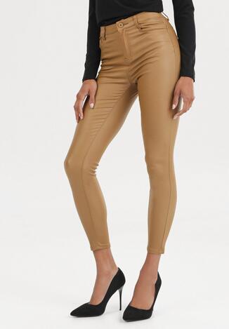 Beżowe Spodnie Skinny Shariana