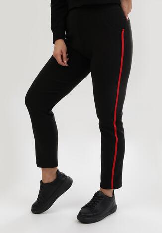 Czarno-Czerwone Legginsy Risney