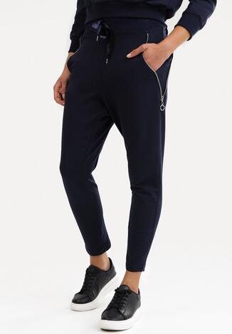 Granatowe Spodnie Dresowe Cahrera