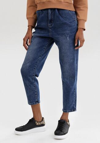 Niebieskie Jeansy Mom Fit Cariltora
