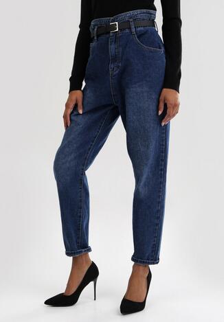 Niebieskie Jeansy Mom Fit Keltarish