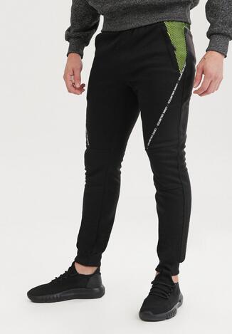 Czarno-Zielone Spodnie Dresowe Sharlea