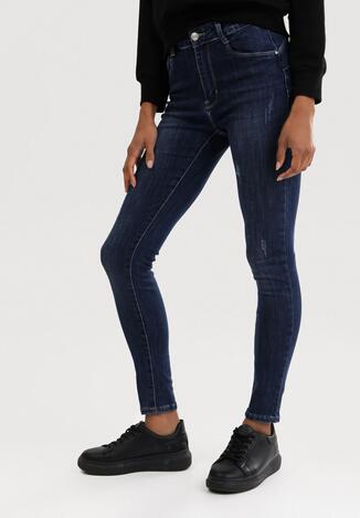 Granatowe Jeansy Push Up Cahrlyn