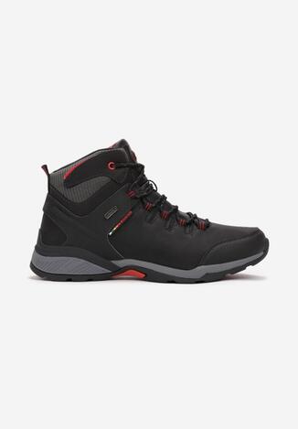 Czarno-Czerwone Buty Trekkingowe Atethelia