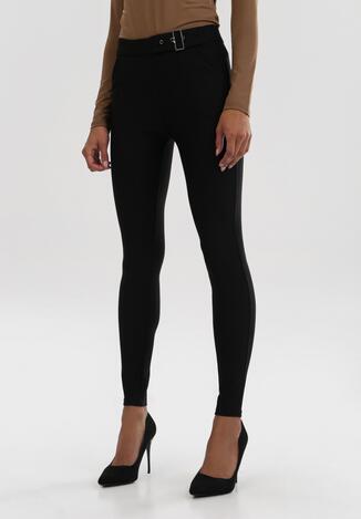 Czarne Spodnie Skinny Farhunter