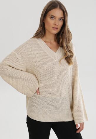 Jasnobeżowy Sweter Z Wełną Fancyflash